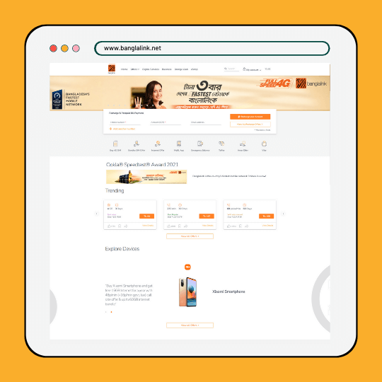 Picture of banglalink website